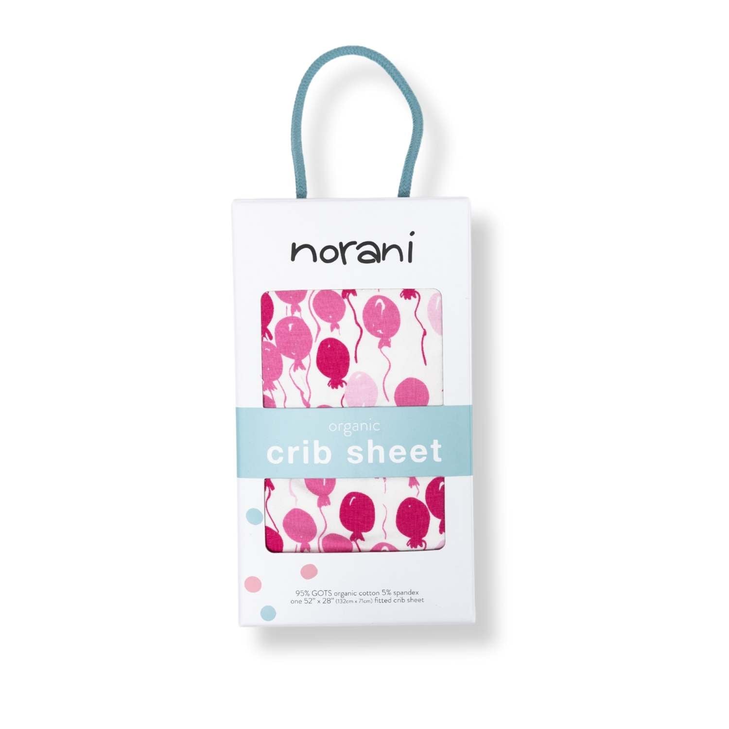Organic Crib Sheet - Pink Balloons