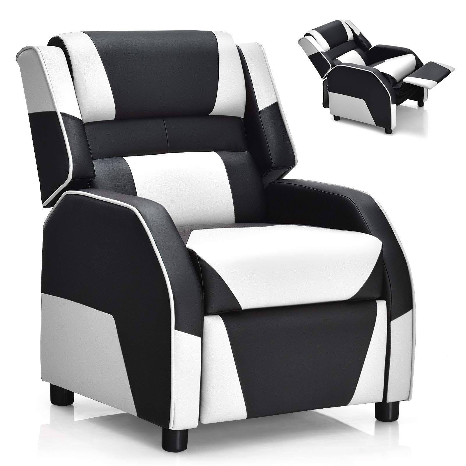Kids Gaming Recliner Chair, Adjustable Leather Lounge, Ergonomic
