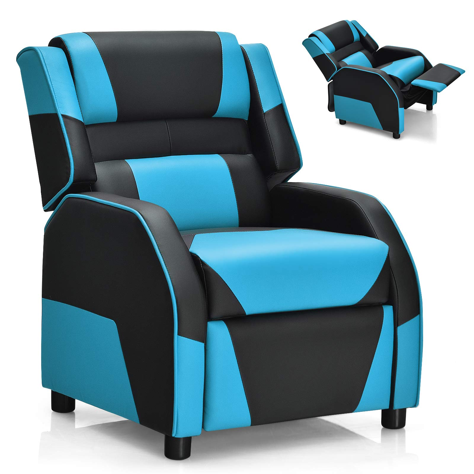 Kids Gaming Recliner Chair, Adjustable Leather Lounge, Ergonomic