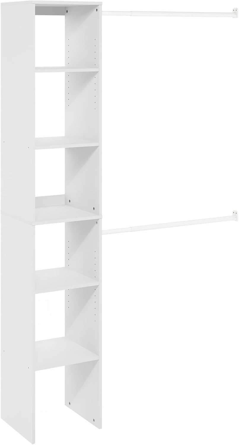 9-Cube Open Shelf Closet Organizer, White, Wardrobe and Bedroom Storage
