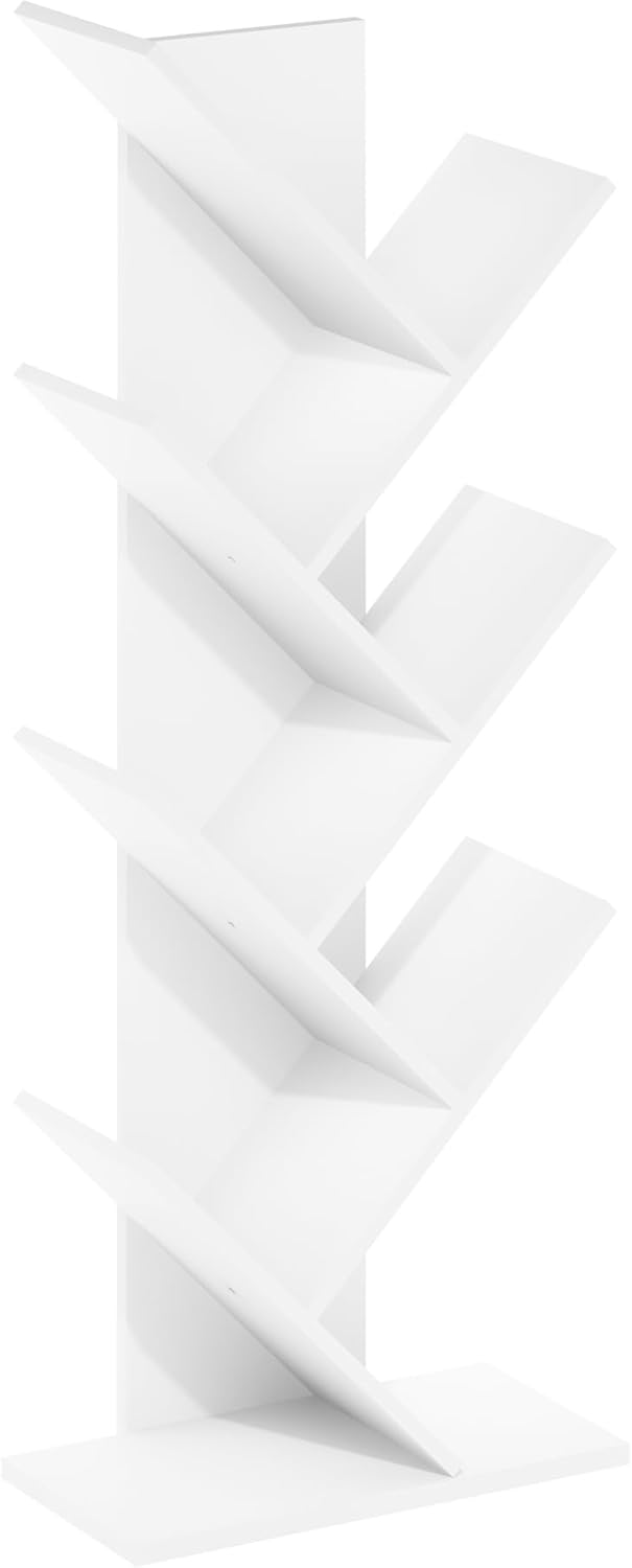 5-Cube Bookshelf, White, Reversible Bookcase for Living Room, Bedroom, Home Office