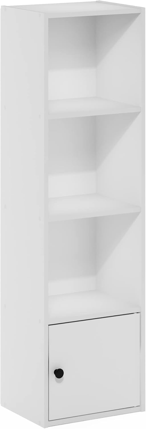 5-Cube Bookshelf, White, Reversible Bookcase for Living Room, Bedroom, Home Office