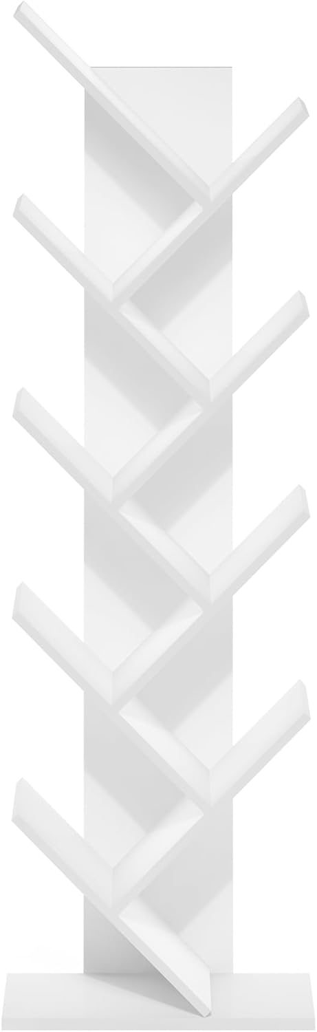 5-Cube Bookshelf, White, Reversible Bookcase for Living Room, Bedroom, Home Office