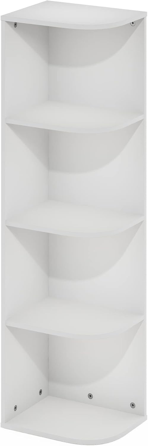5-Cube Bookshelf, White, Reversible Bookcase for Living Room, Bedroom, Home Office