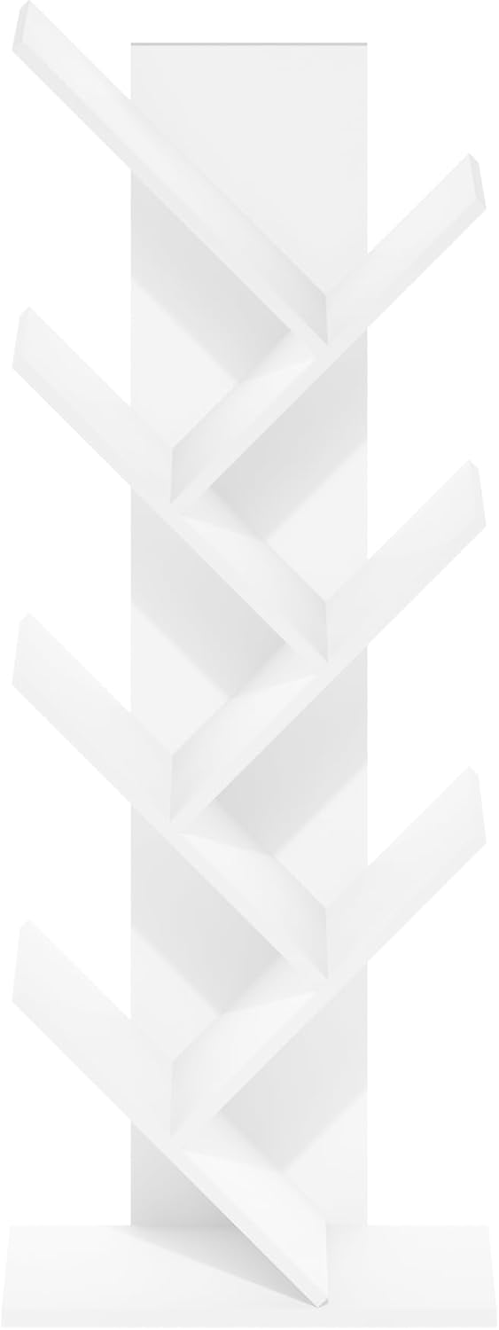 5-Cube Bookshelf, White, Reversible Bookcase for Living Room, Bedroom, Home Office