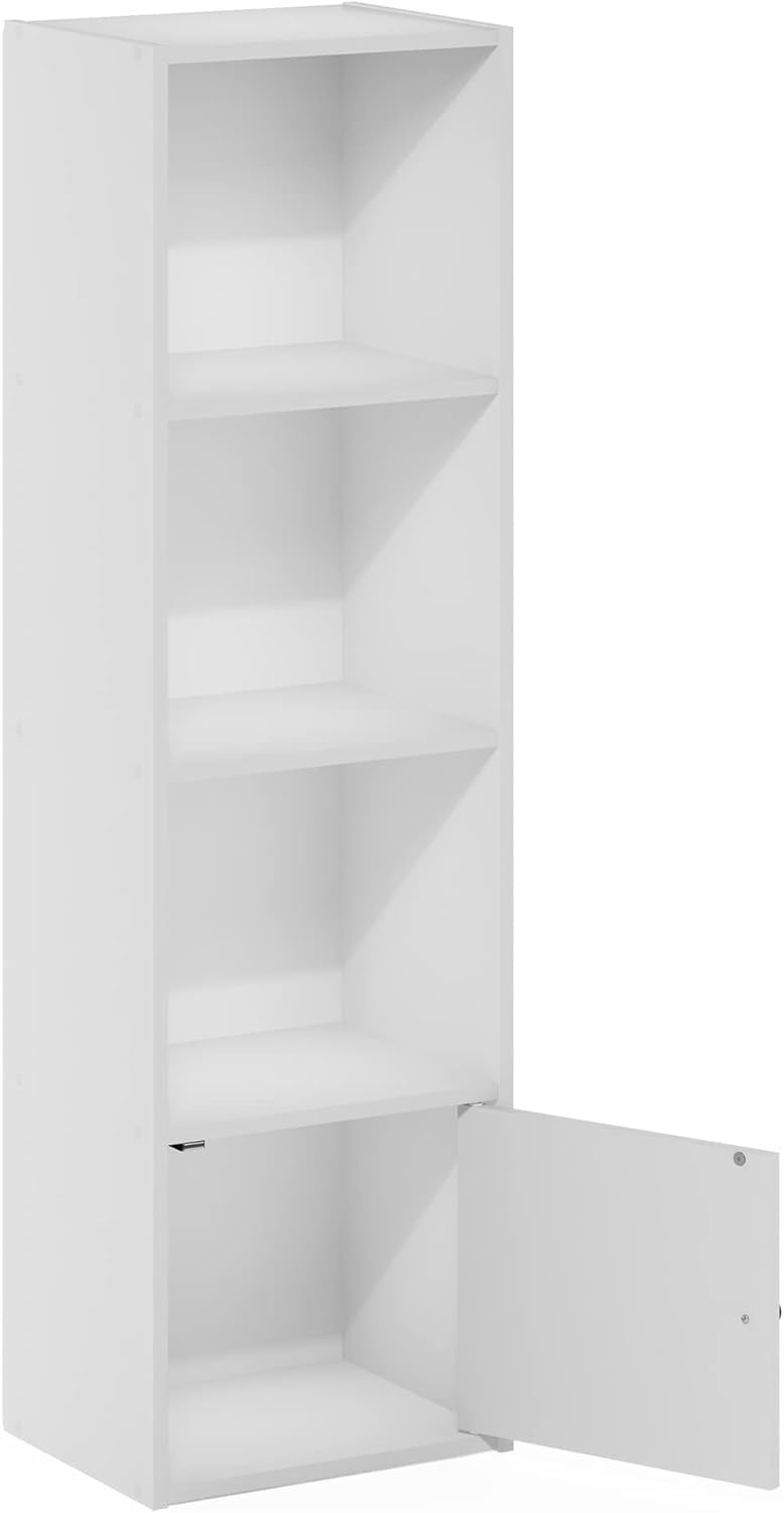 5-Cube Bookshelf, White, Reversible Bookcase for Living Room, Bedroom, Home Office