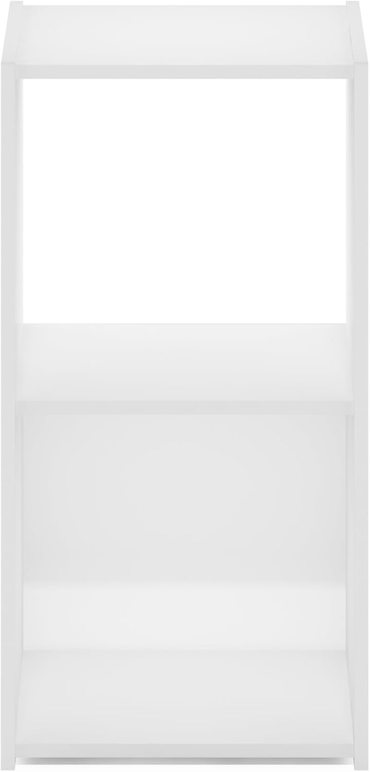 3x2 Cube Storage Bookcase Organizer with Bins, French Oak Grey/Black