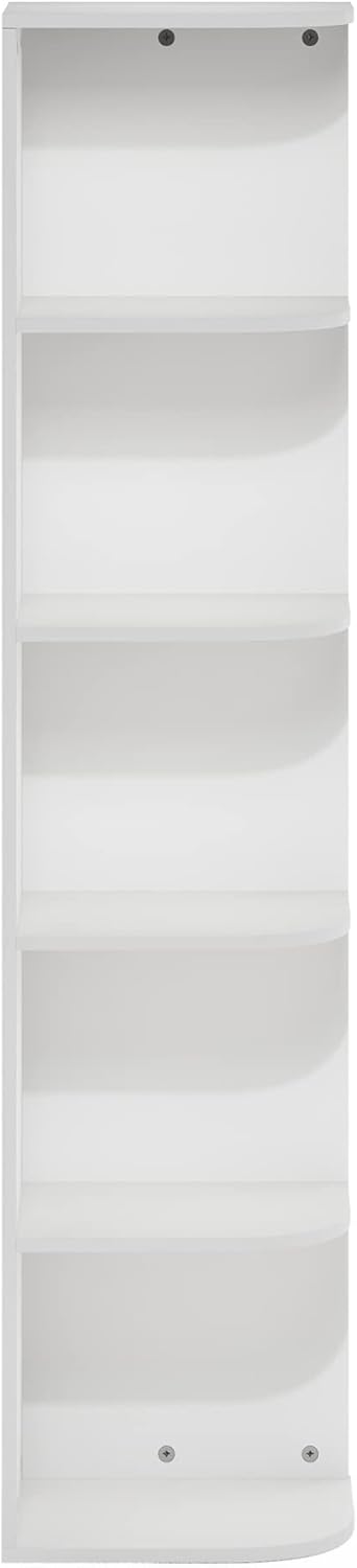 5-Cube Bookshelf, White, Reversible Bookcase for Living Room, Bedroom, Home Office