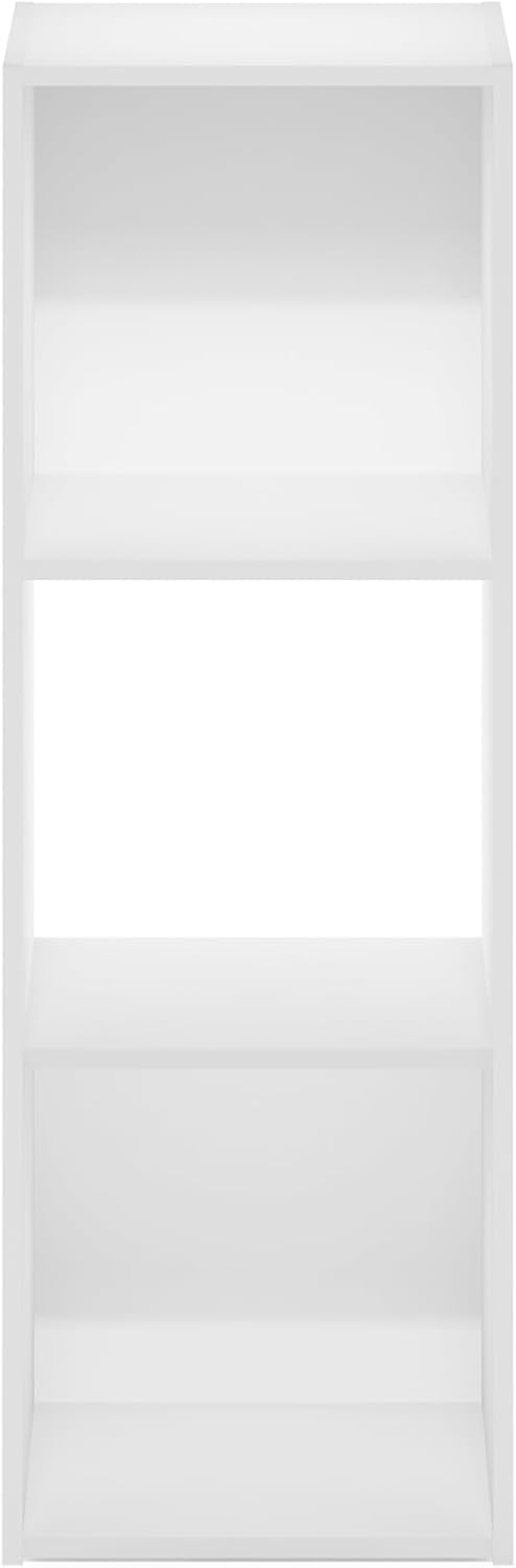 3x2 Cube Storage Bookcase Organizer with Bins, French Oak Grey/Black