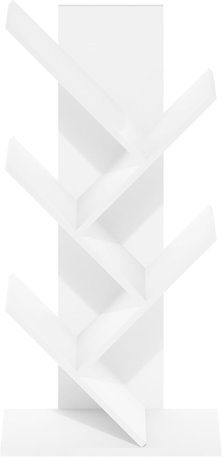 5-Cube Bookshelf, White, Reversible Bookcase for Living Room, Bedroom, Home Office