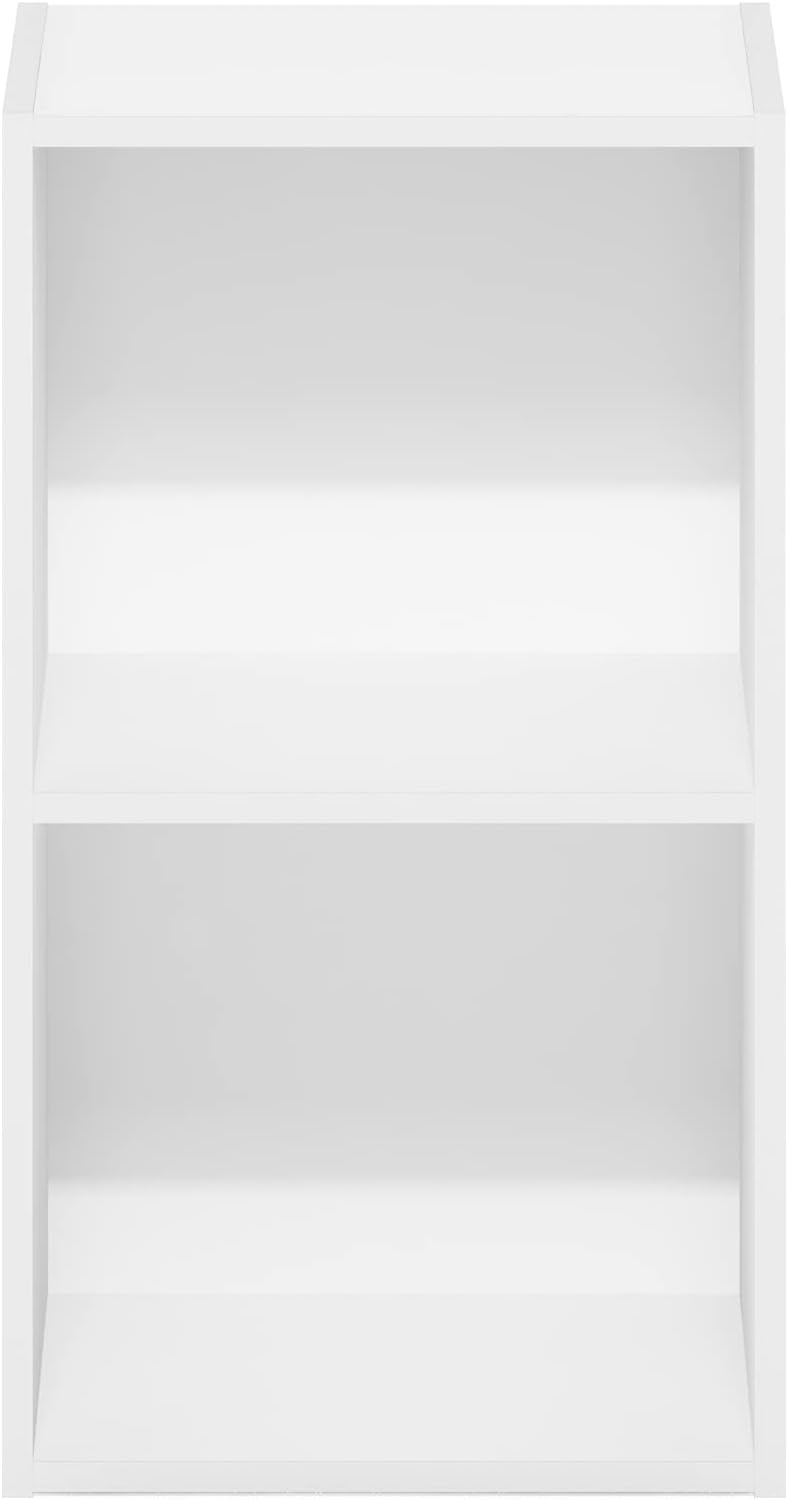 5-Cube Bookshelf, White, Reversible Bookcase for Living Room, Bedroom, Home Office