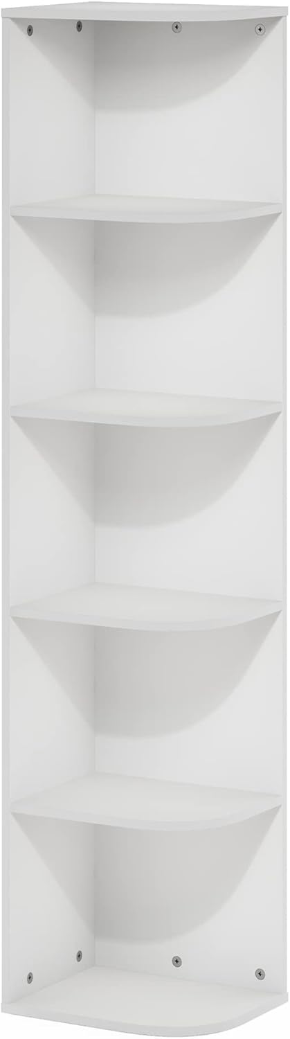 5-Cube Bookshelf, White, Reversible Bookcase for Living Room, Bedroom, Home Office