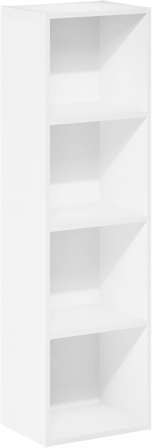 5-Cube Bookshelf, White, Reversible Bookcase for Living Room, Bedroom, Home Office