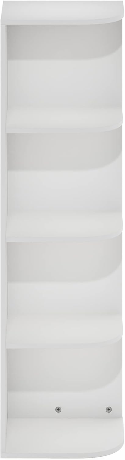 5-Cube Bookshelf, White, Reversible Bookcase for Living Room, Bedroom, Home Office