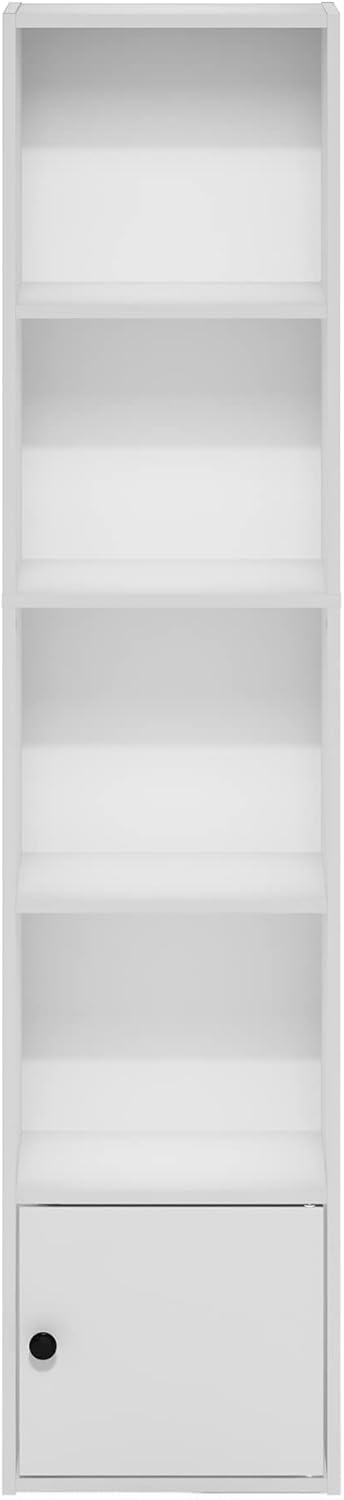 5-Cube Bookshelf, White, Reversible Bookcase for Living Room, Bedroom, Home Office