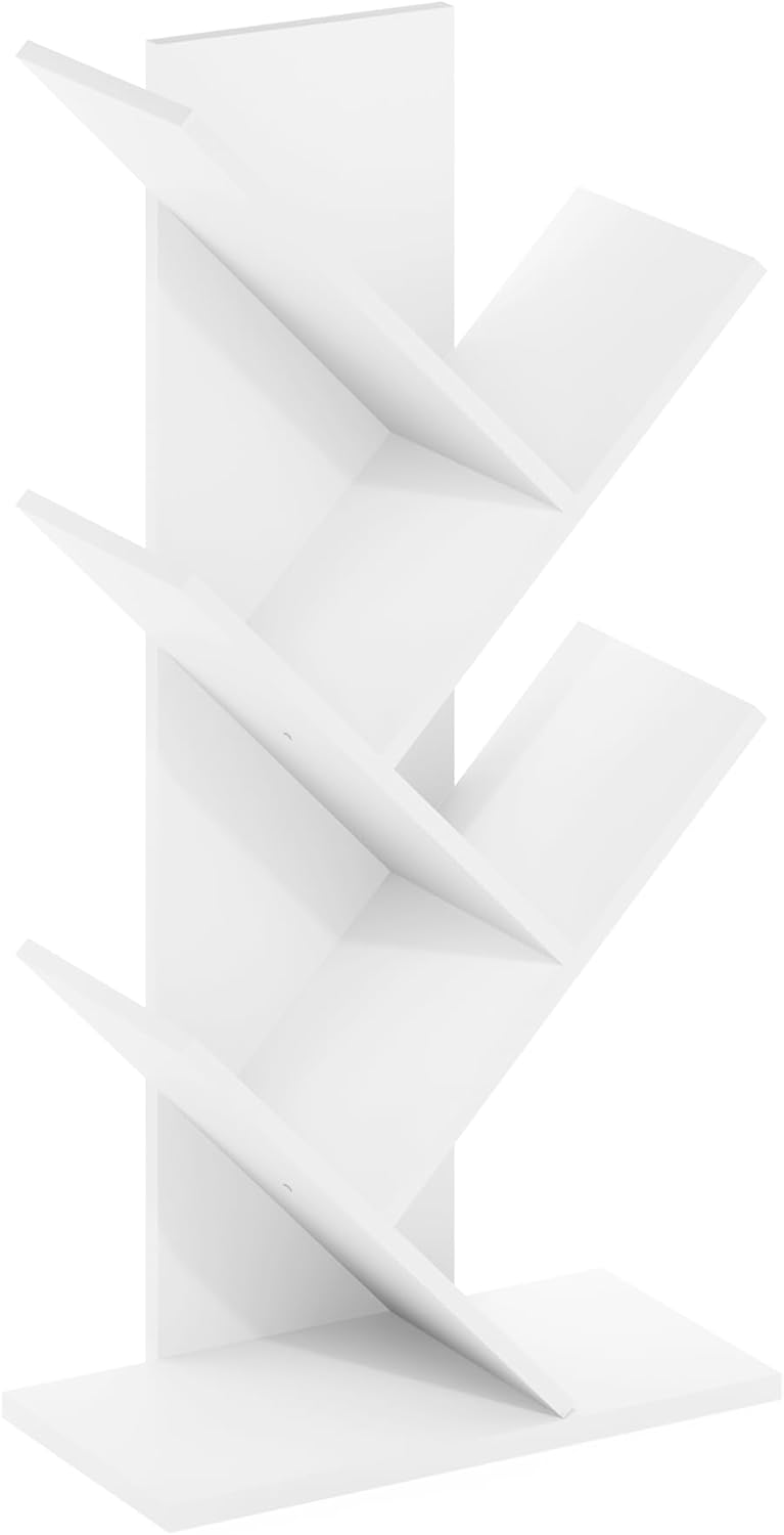 5-Cube Bookshelf, White, Reversible Bookcase for Living Room, Bedroom, Home Office