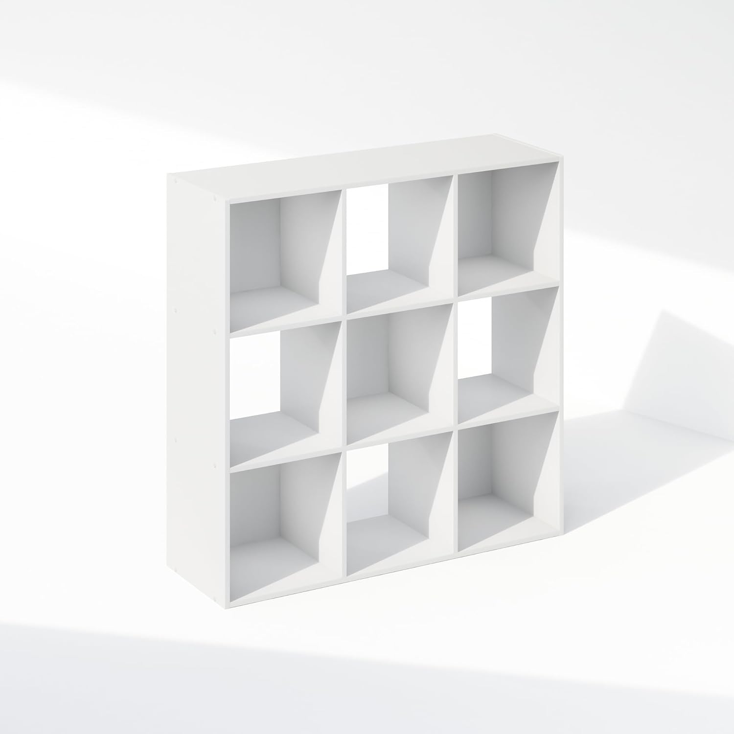 8-Cube Horizontal Bookshelf, White, Cube Storage Organizer for Bedroom & Living Room