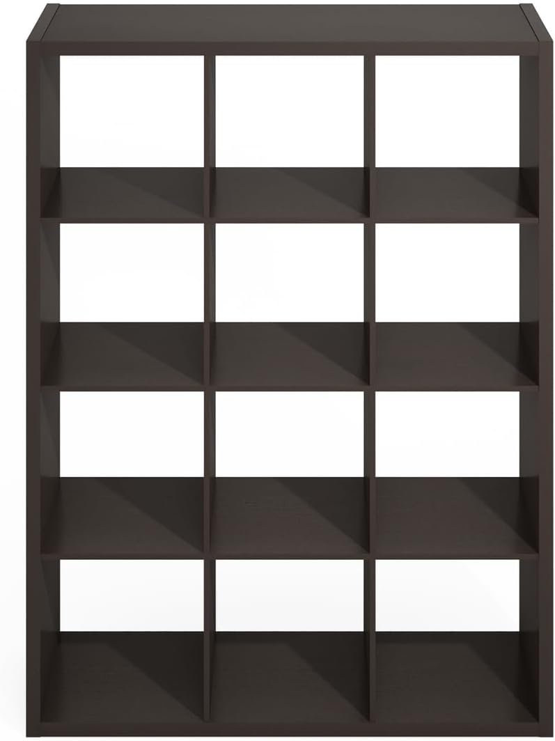 16-Cube Open Storage Shelf, Extra Thick Frame, White, Display & Organization