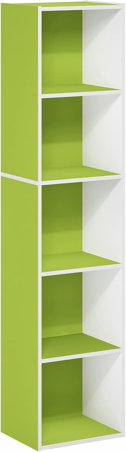 7-Cube Bookshelf, White, Bookcase for Living Room, Bedroom, Home Office