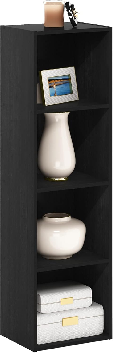 5-Cube Bookshelf, White, Reversible Bookcase for Living Room, Bedroom, Home Office