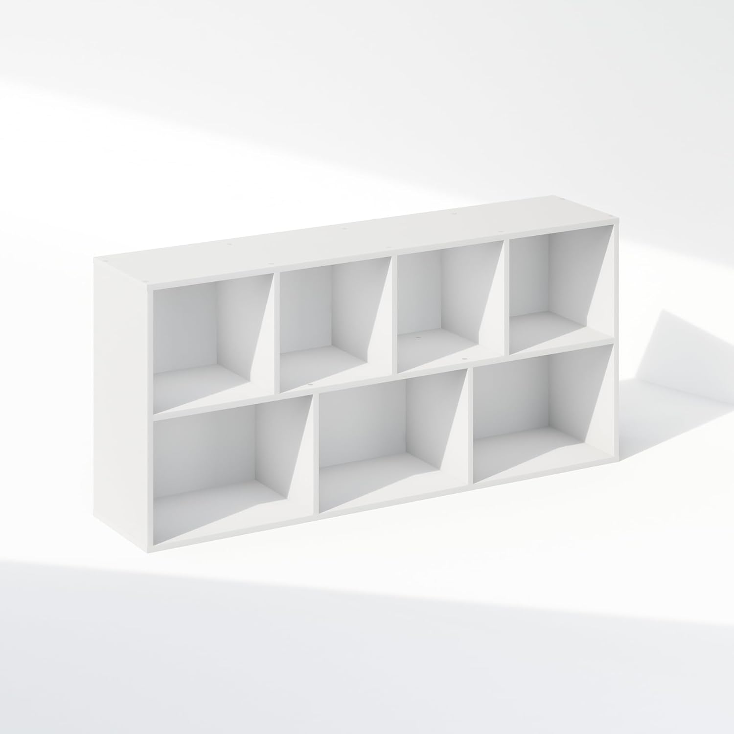 5-Cube Reversible Closet Shelf Organizer, White, Storage for Bedroom or Closet