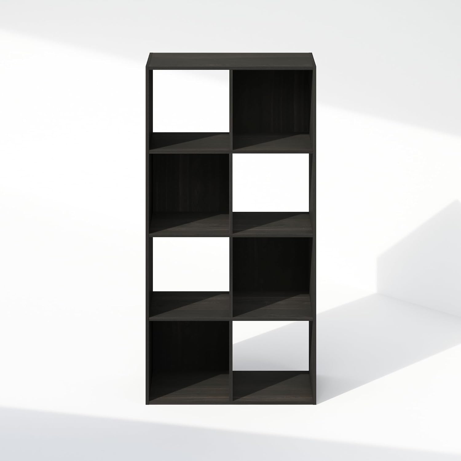 8-Cube Horizontal Bookshelf, White, Cube Storage Organizer for Bedroom & Living Room
