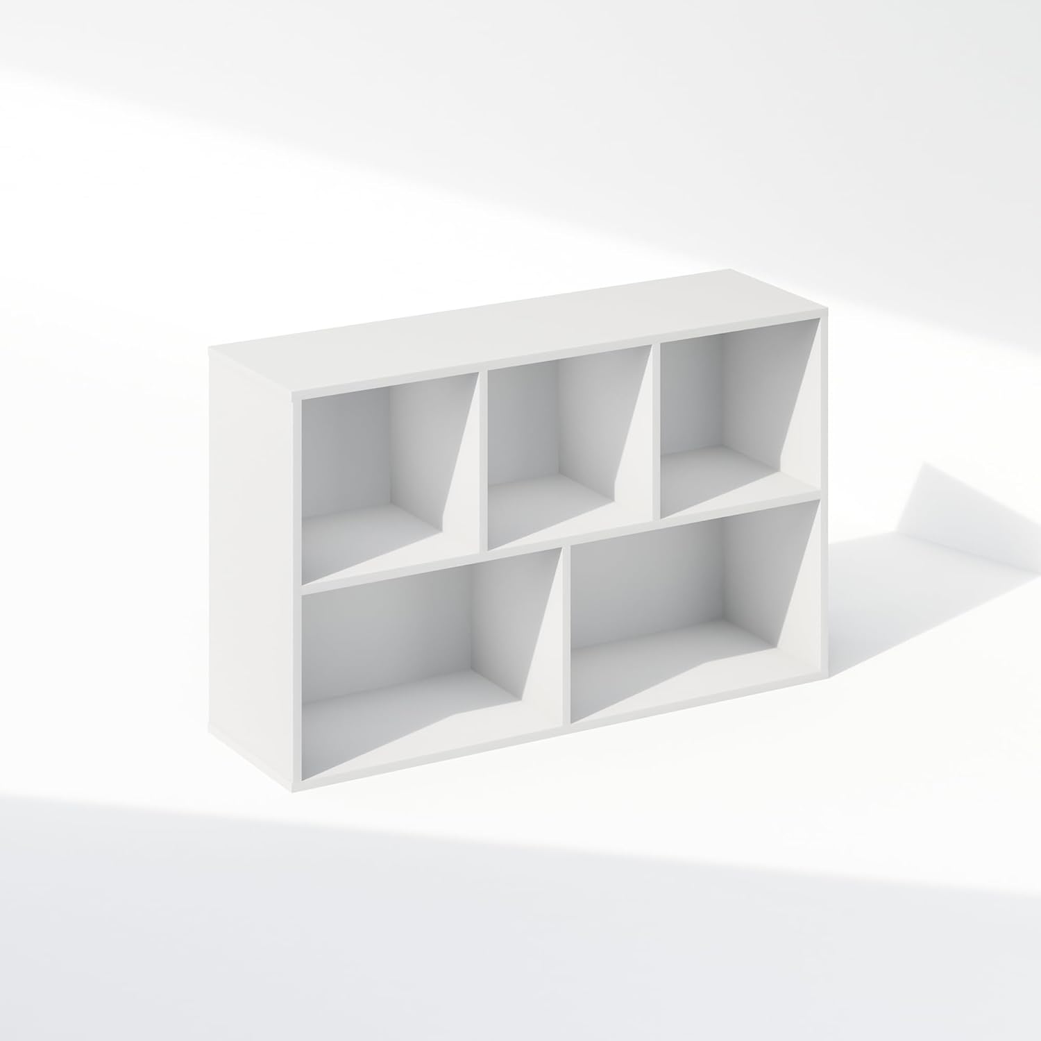 5-Cube Reversible Closet Shelf Organizer, White, Storage for Bedroom or Closet