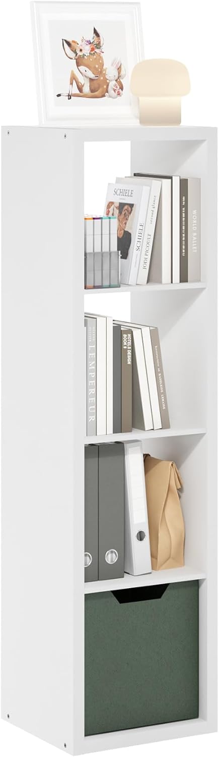 4-Cube Open Back Storage Organizer, White, Multi-Purpose Shelf