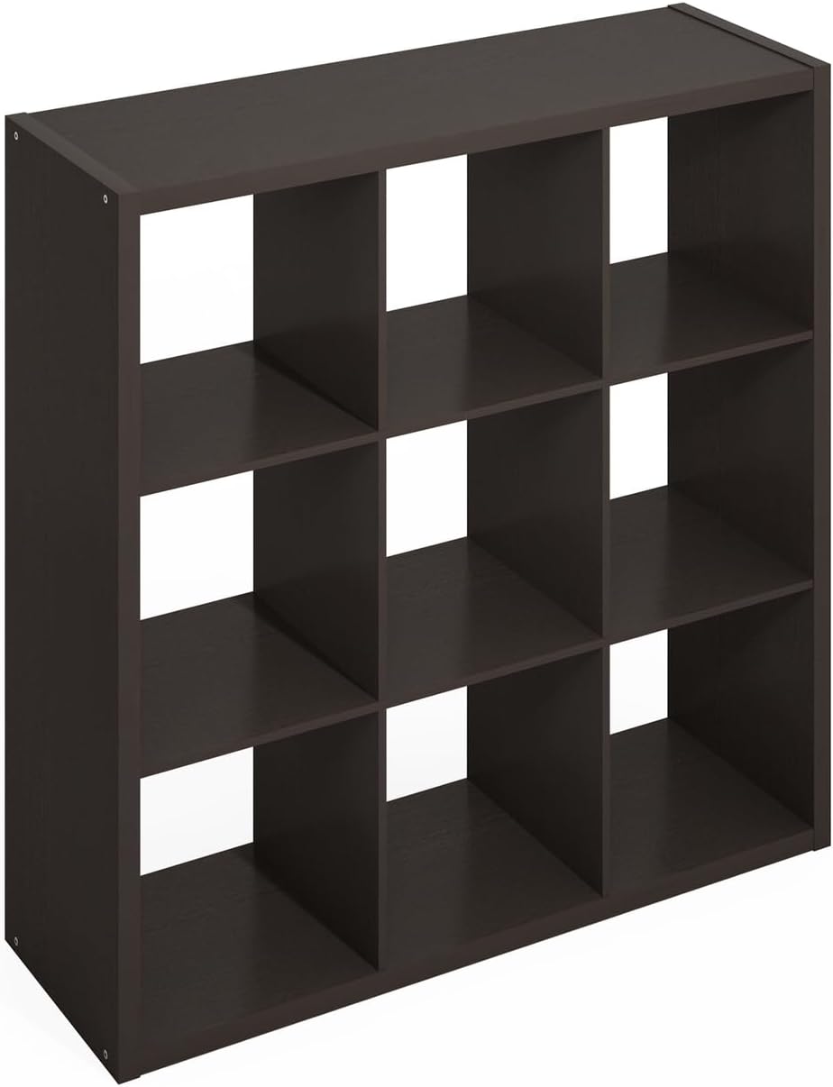 16-Cube Open Storage Shelf, Extra Thick Frame, White, Display & Organization