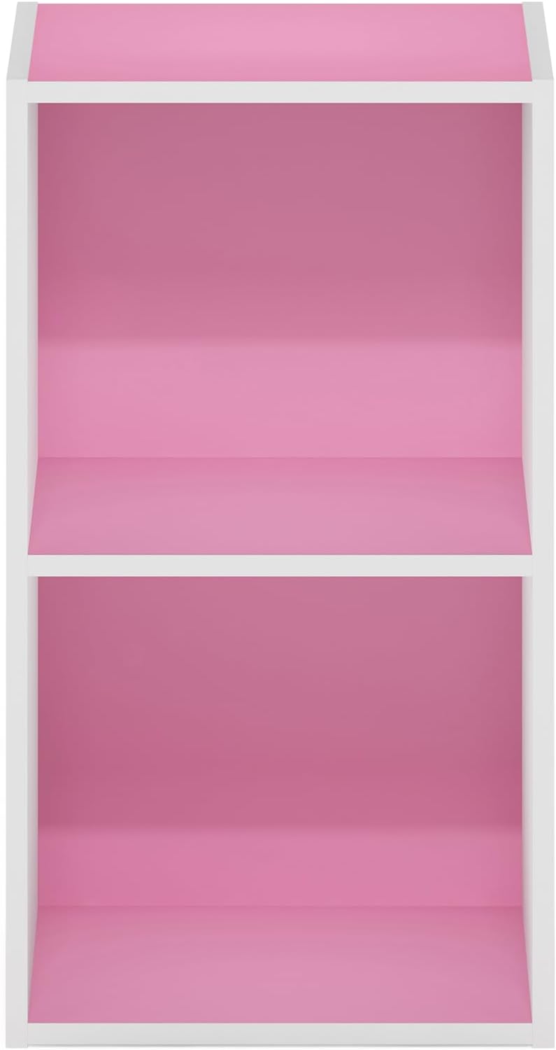 5-Cube Bookshelf, White, Reversible Bookcase for Living Room, Bedroom, Home Office