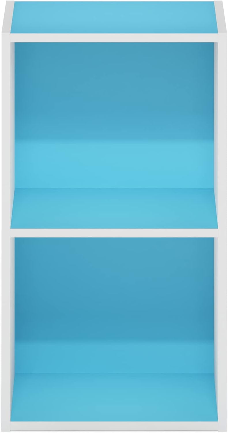 5-Cube Bookshelf, White, Reversible Bookcase for Living Room, Bedroom, Home Office