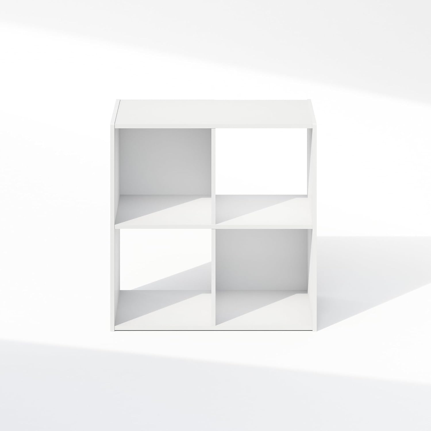 8-Cube Horizontal Bookshelf, White, Cube Storage Organizer for Bedroom & Living Room