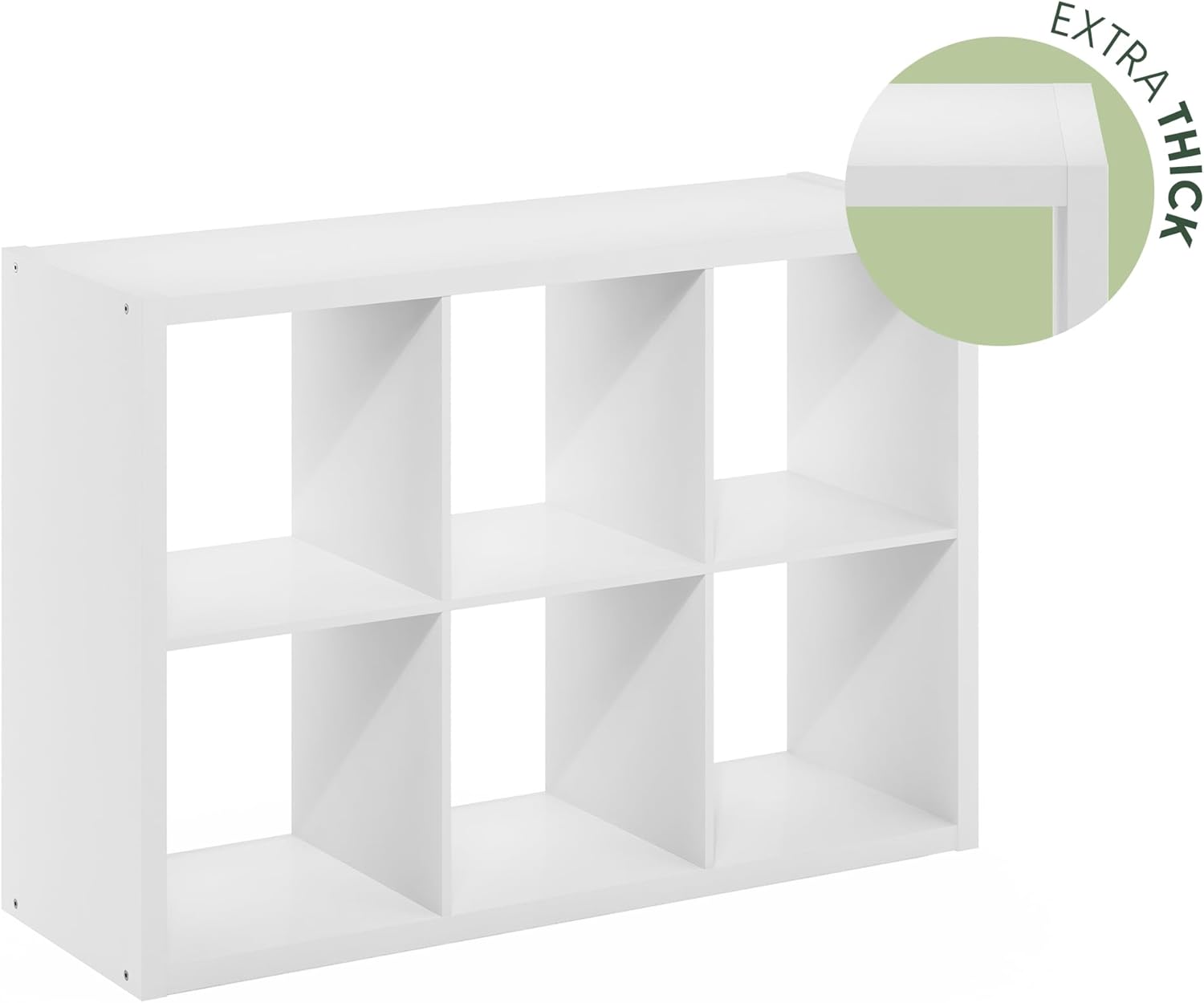 5-Cube Reversible Closet Shelf Organizer, White, Storage for Bedroom or Closet