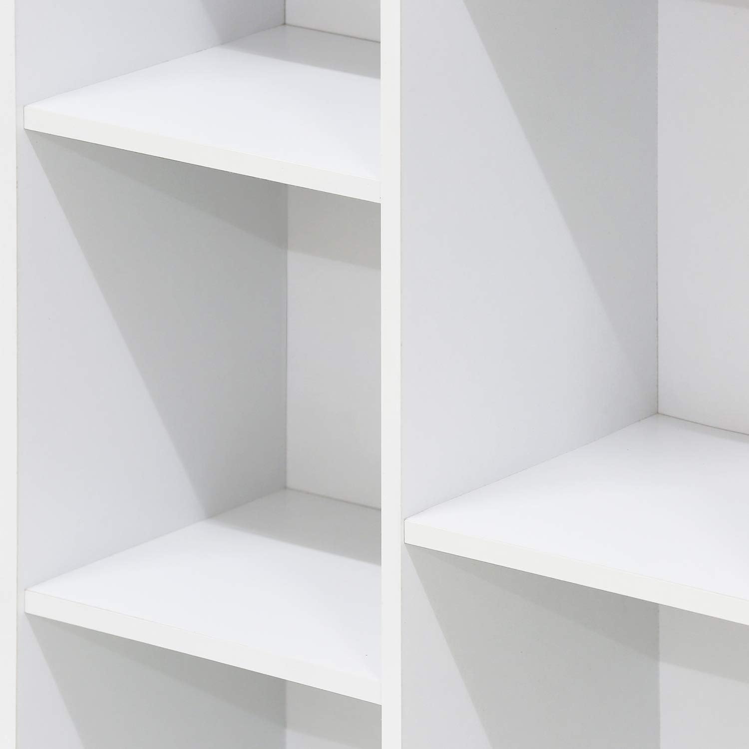 5-Cube Bookshelf, White, Reversible Bookcase for Living Room, Bedroom, Home Office