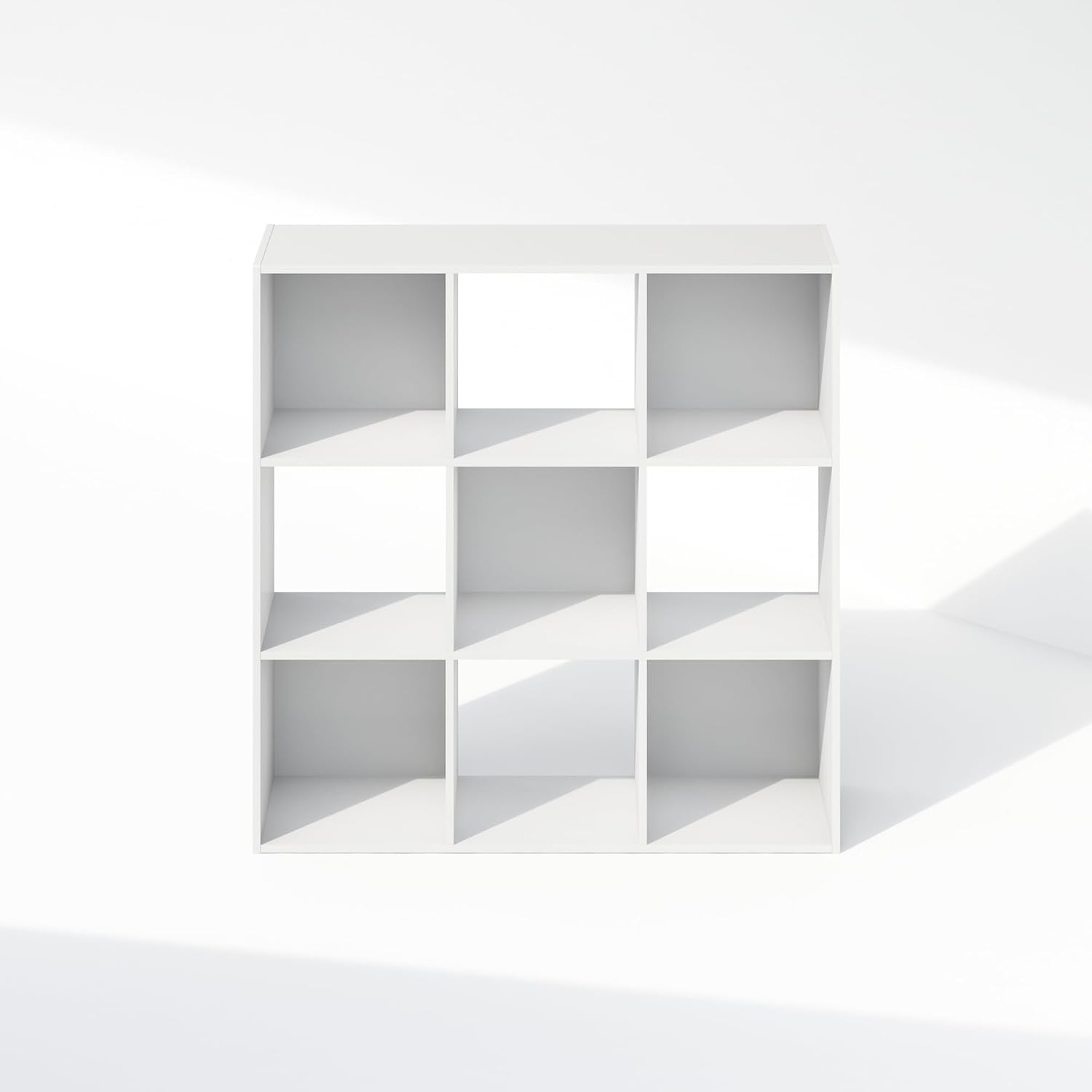 8-Cube Horizontal Bookshelf, White, Cube Storage Organizer for Bedroom & Living Room