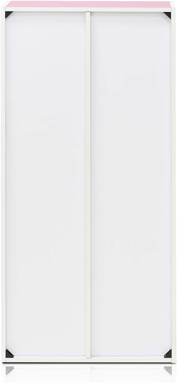 5-Cube Bookshelf, White, Reversible Bookcase for Living Room, Bedroom, Home Office