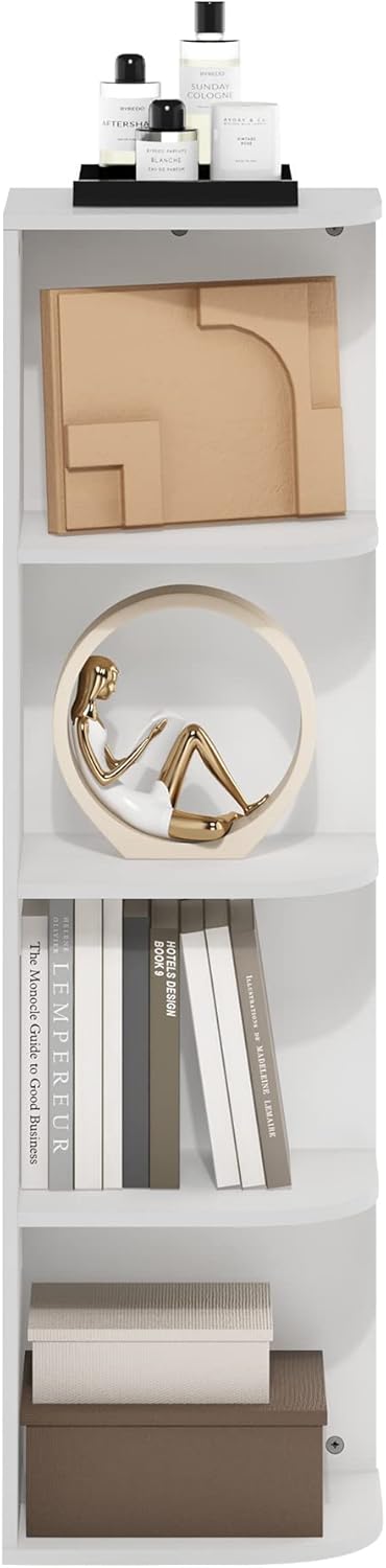 5-Cube Bookshelf, White, Reversible Bookcase for Living Room, Bedroom, Home Office