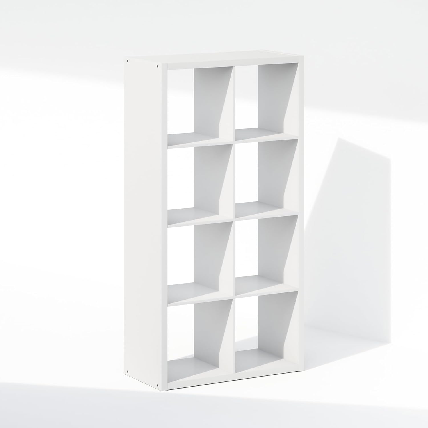 16-Cube Open Storage Shelf, Extra Thick Frame, White, Display & Organization