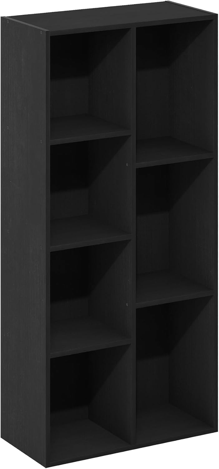 7-Cube Bookshelf, White, Bookcase for Living Room, Bedroom, Home Office