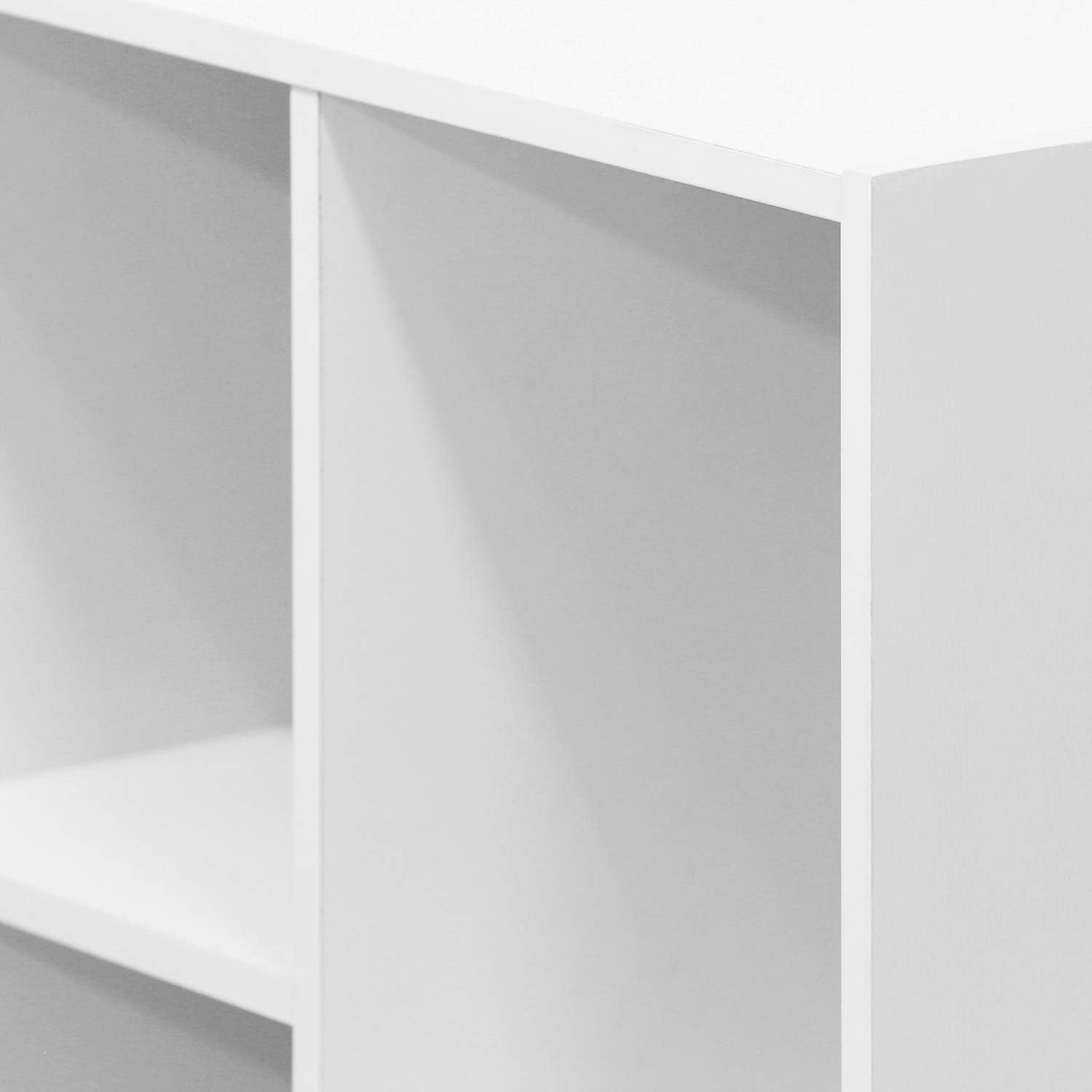 5-Cube Bookshelf, White, Reversible Bookcase for Living Room, Bedroom, Home Office