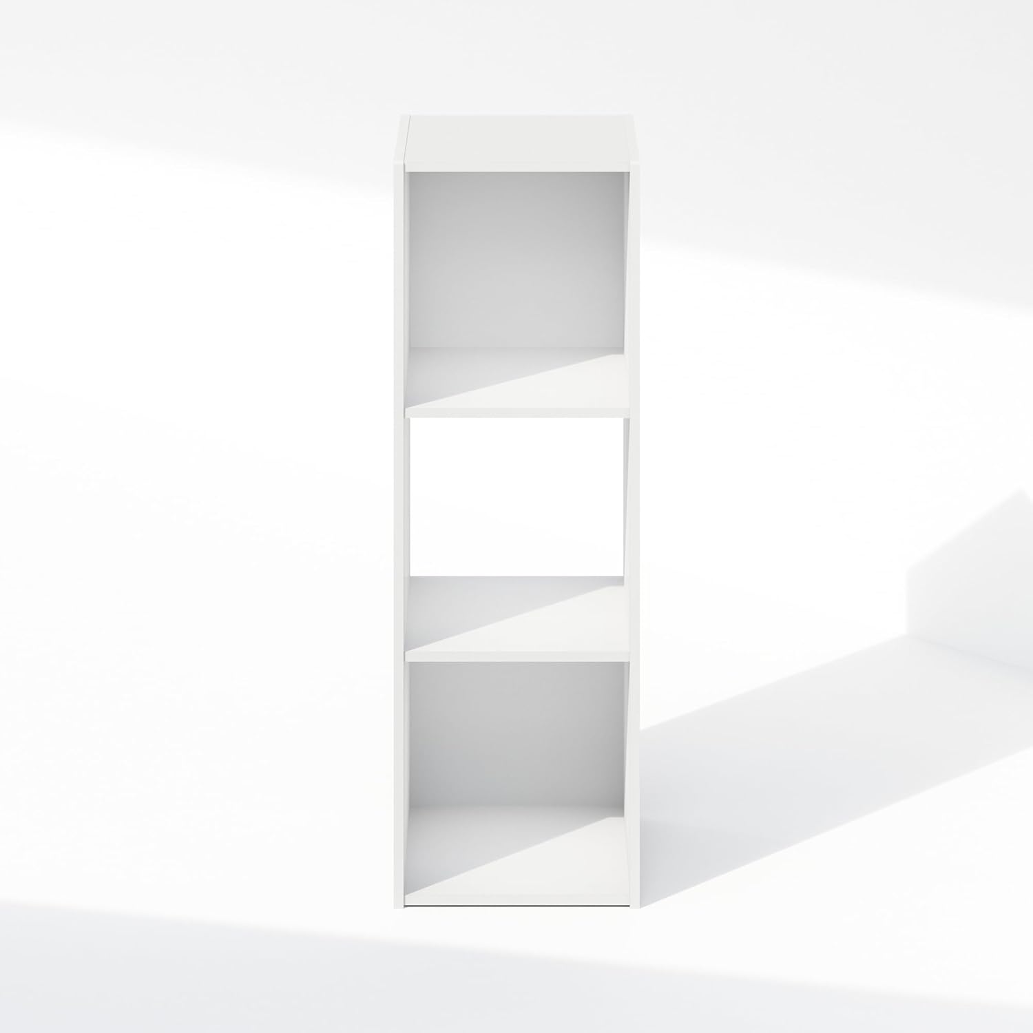 8-Cube Horizontal Bookshelf, White, Cube Storage Organizer for Bedroom & Living Room