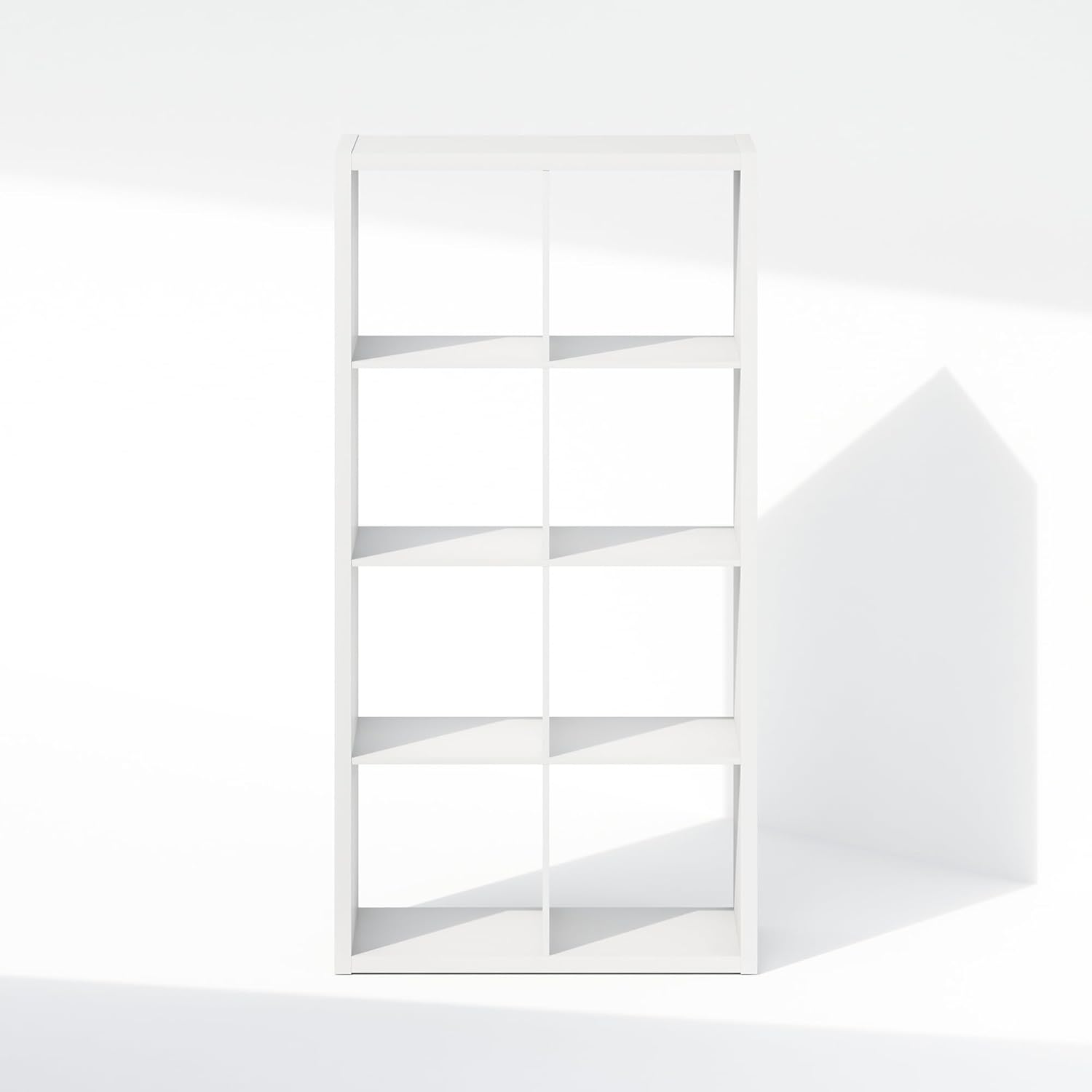 16-Cube Open Storage Shelf, Extra Thick Frame, White, Display & Organization
