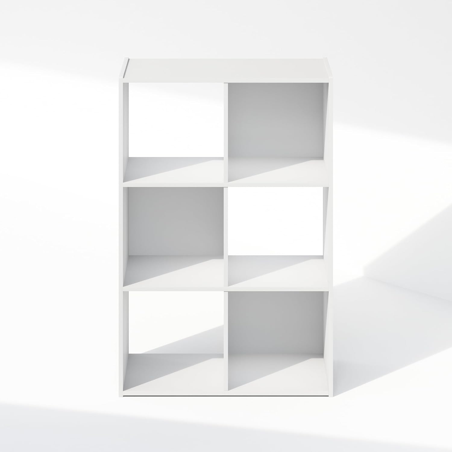 8-Cube Horizontal Bookshelf, White, Cube Storage Organizer for Bedroom & Living Room