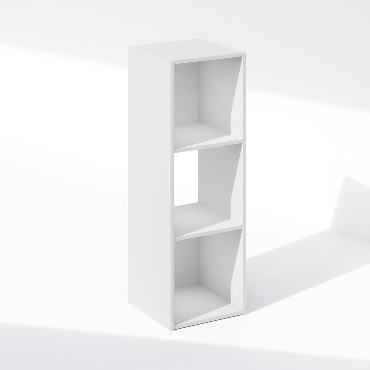 8-Cube Horizontal Bookshelf, White, Cube Storage Organizer for Bedroom & Living Room
