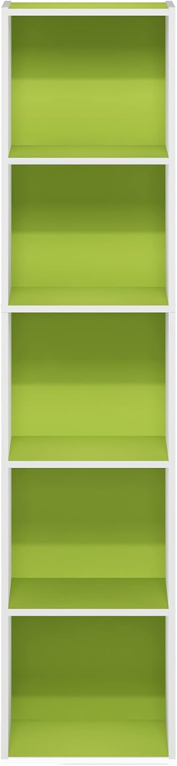 7-Cube Bookshelf, White, Bookcase for Living Room, Bedroom, Home Office