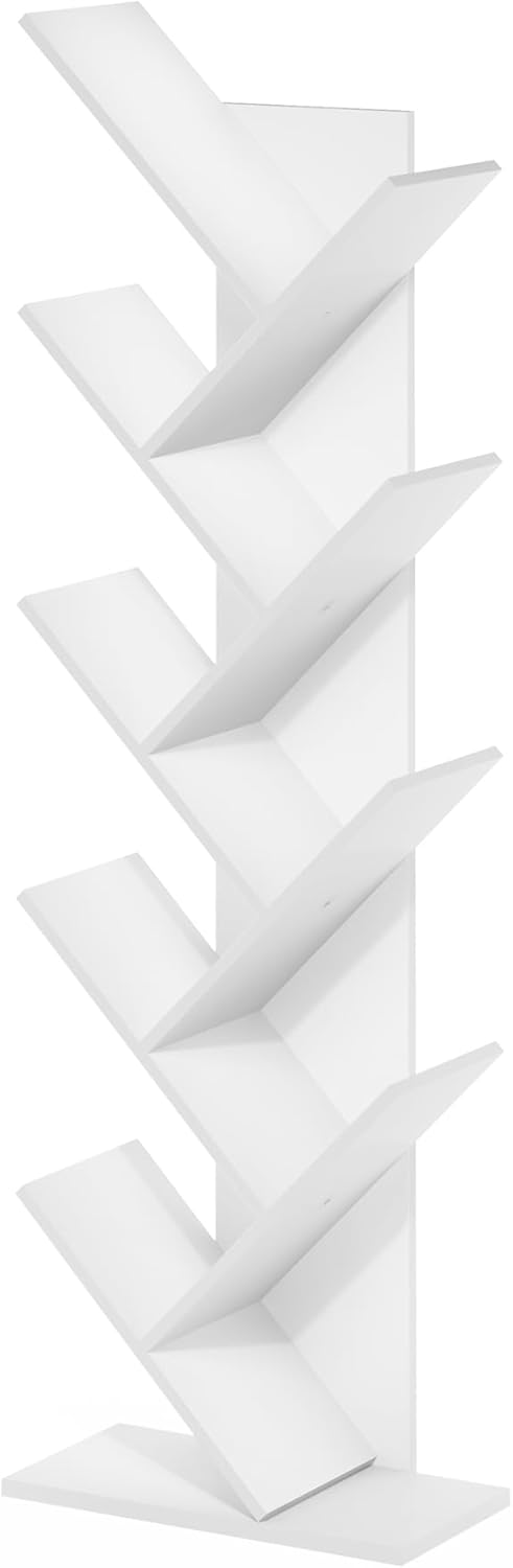 5-Cube Bookshelf, White, Reversible Bookcase for Living Room, Bedroom, Home Office