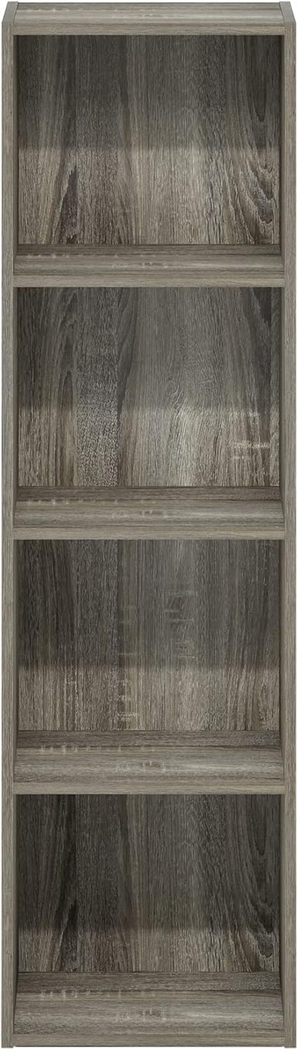 7-Cube Bookshelf, White, Bookcase for Living Room, Bedroom, Home Office