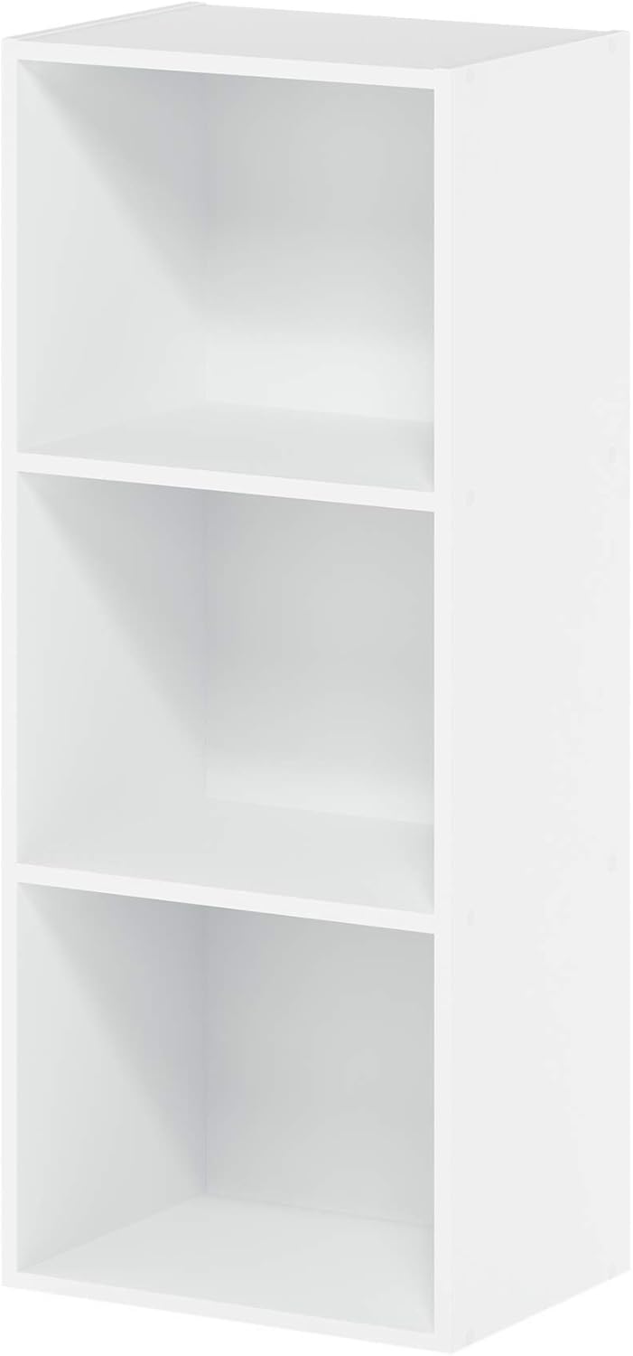 5-Cube Bookshelf, White, Reversible Bookcase for Living Room, Bedroom, Home Office