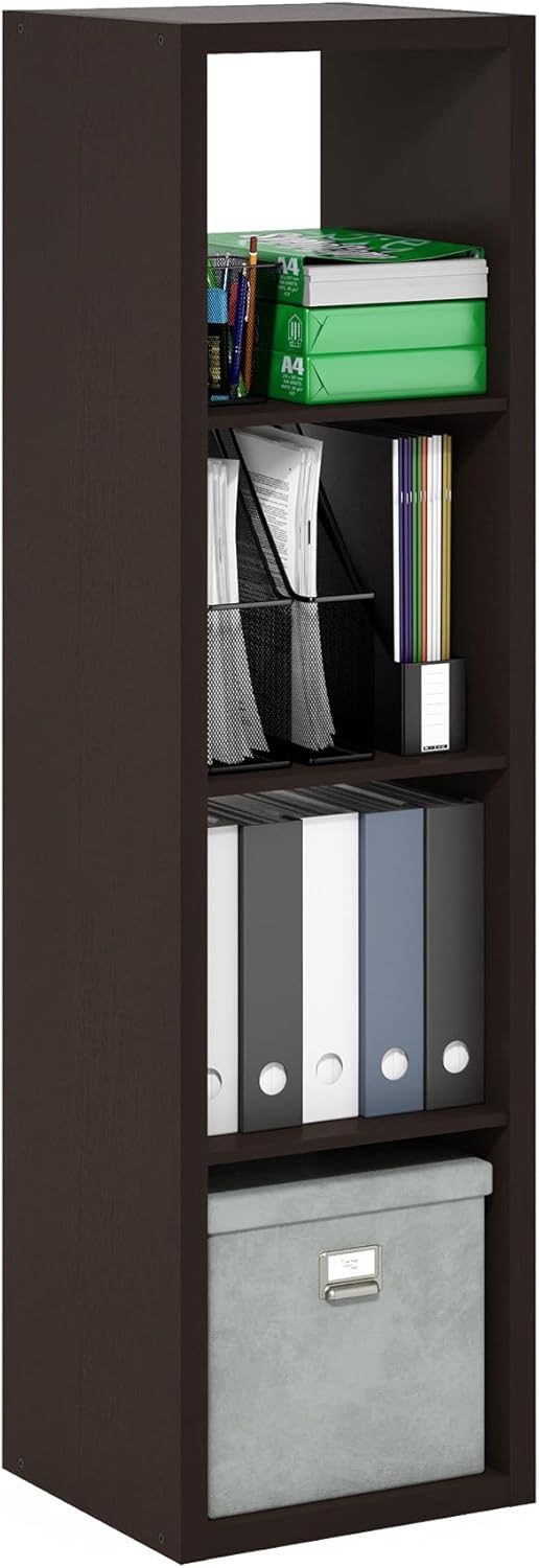 4-Cube Open Back Storage Organizer, White, Multi-Purpose Shelf