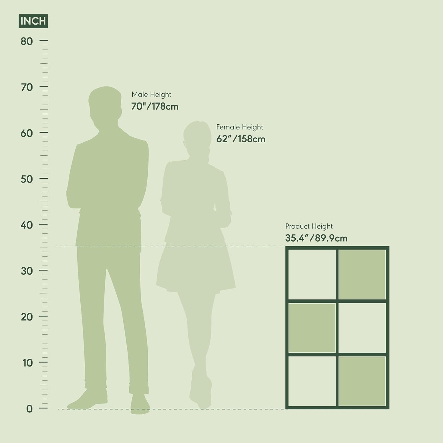 8-Cube Horizontal Bookshelf, White, Cube Storage Organizer for Bedroom & Living Room